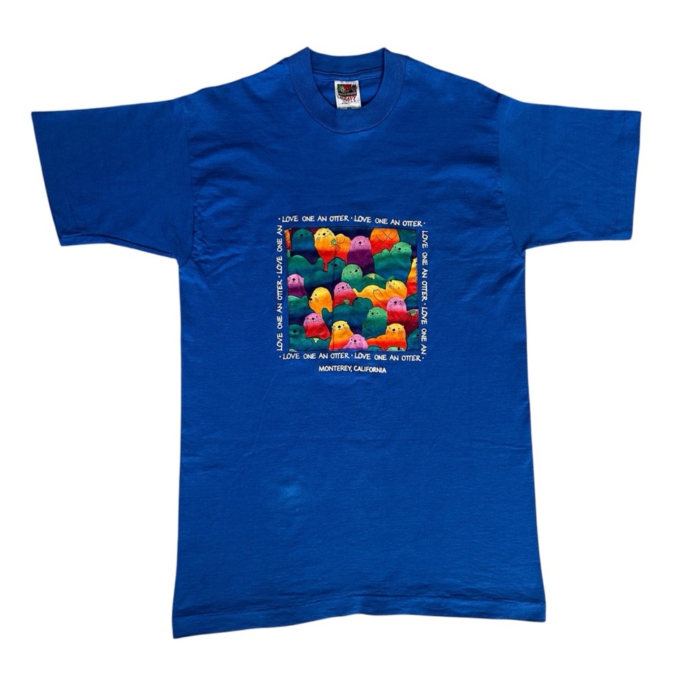 Vintage Single Stitch Otter Blue Tshirt Size Medium
